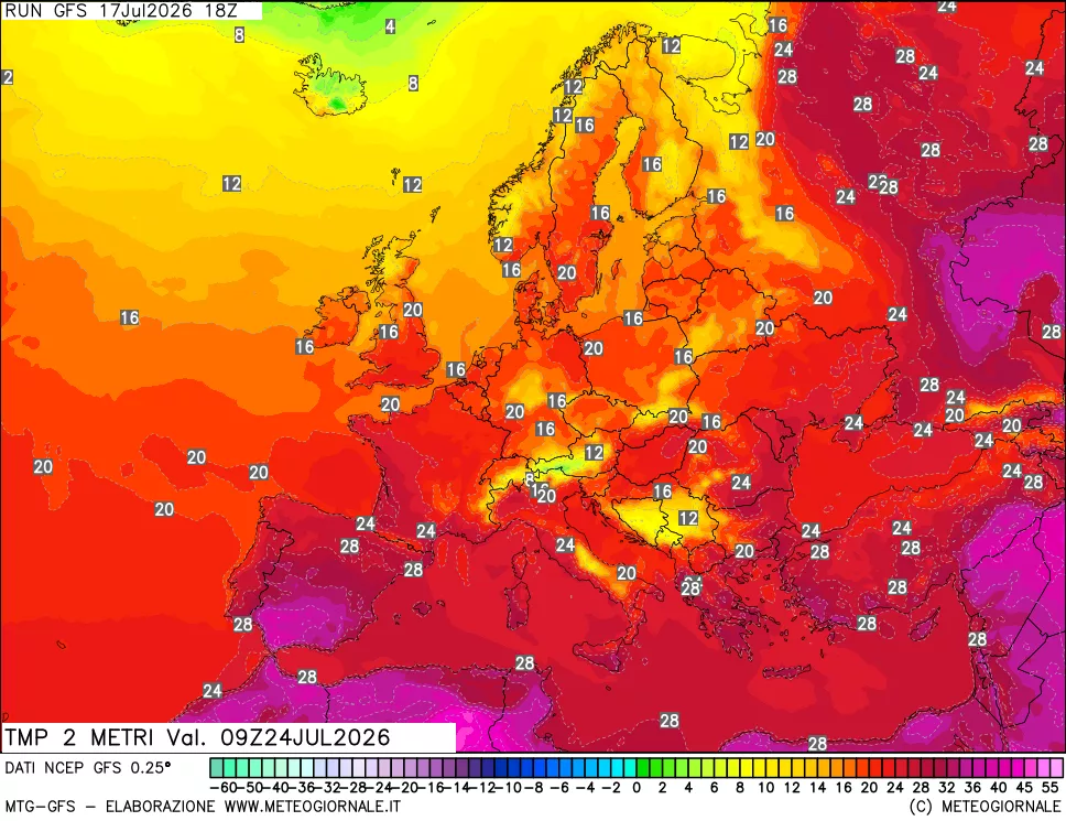 mappa Temp 2 metri