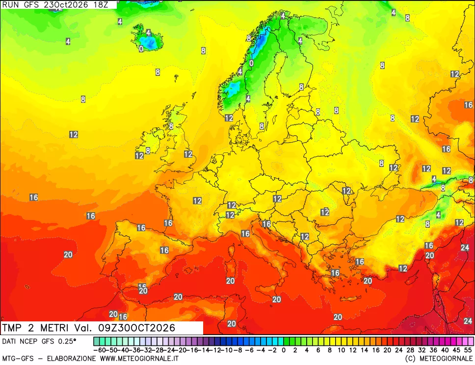 mappa Temp 2 metri