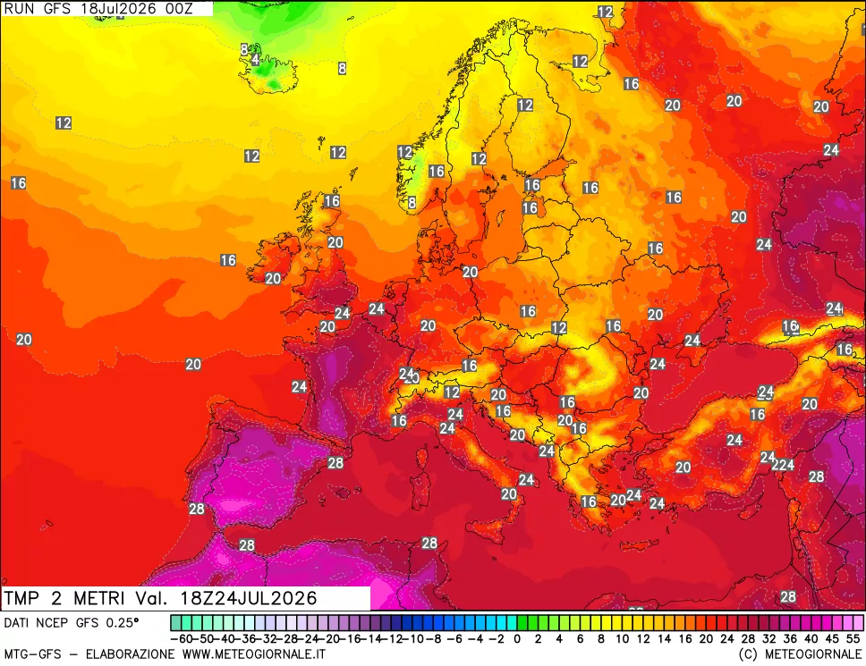 mappa Temp 2 metri