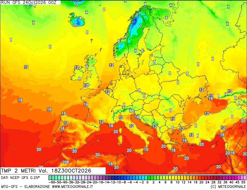 mappa Temp 2 metri