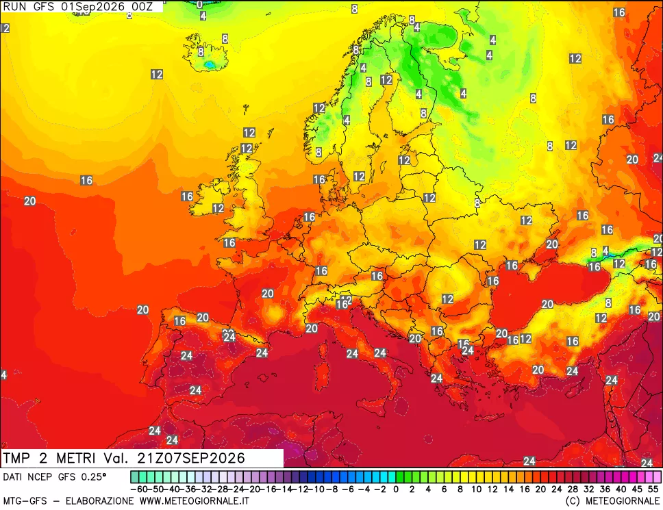 mappa Temp 2 metri