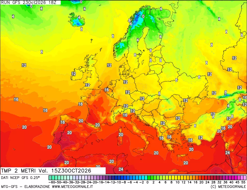 mappa Temp 2 metri