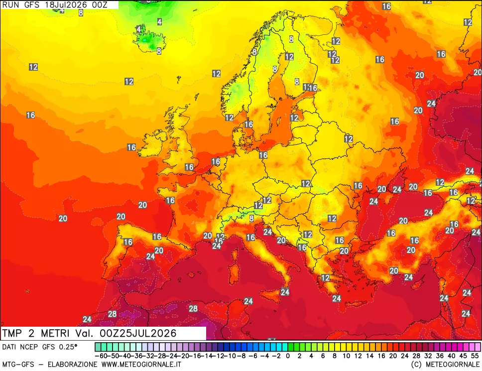 mappa Temp 2 metri