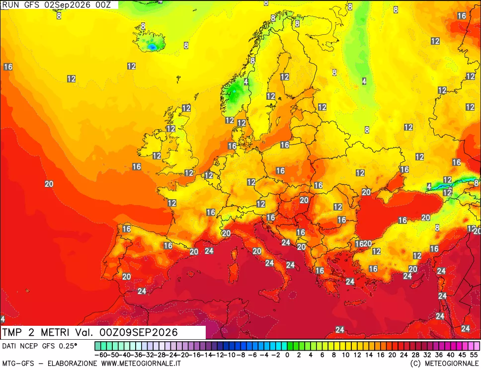 mappa Temp 2 metri