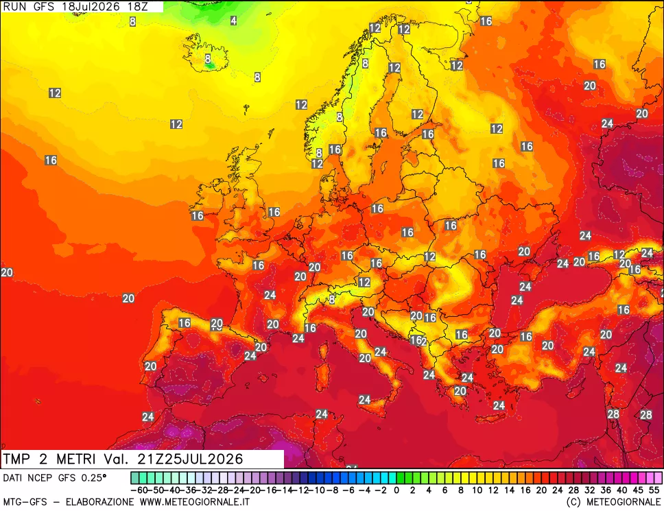 mappa Temp 2 metri