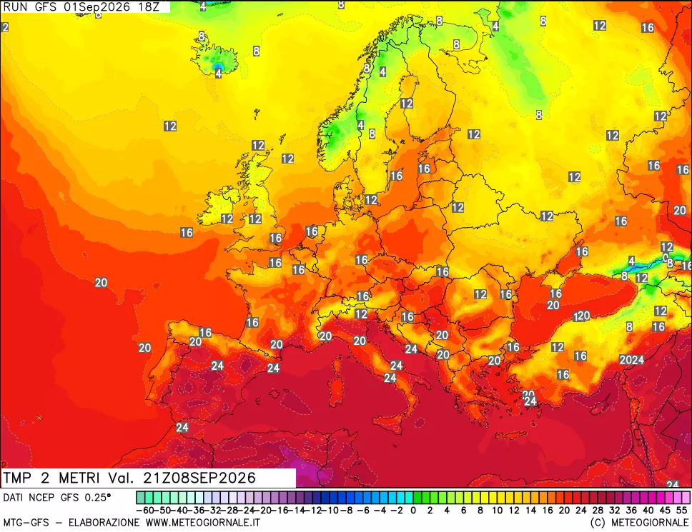 mappa Temp 2 metri
