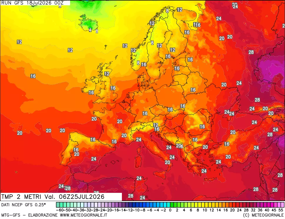mappa Temp 2 metri