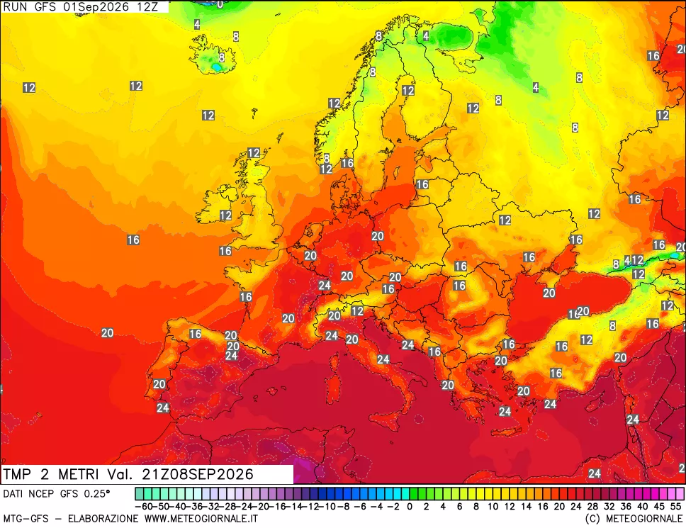 mappa Temp 2 metri