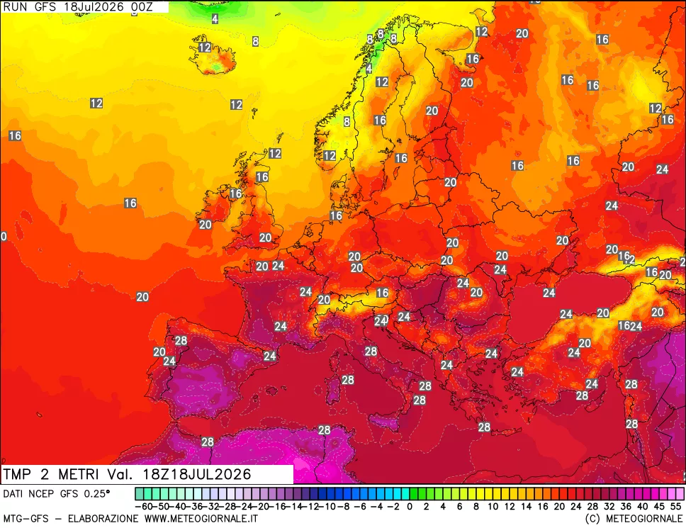 mappa Temp 2 metri