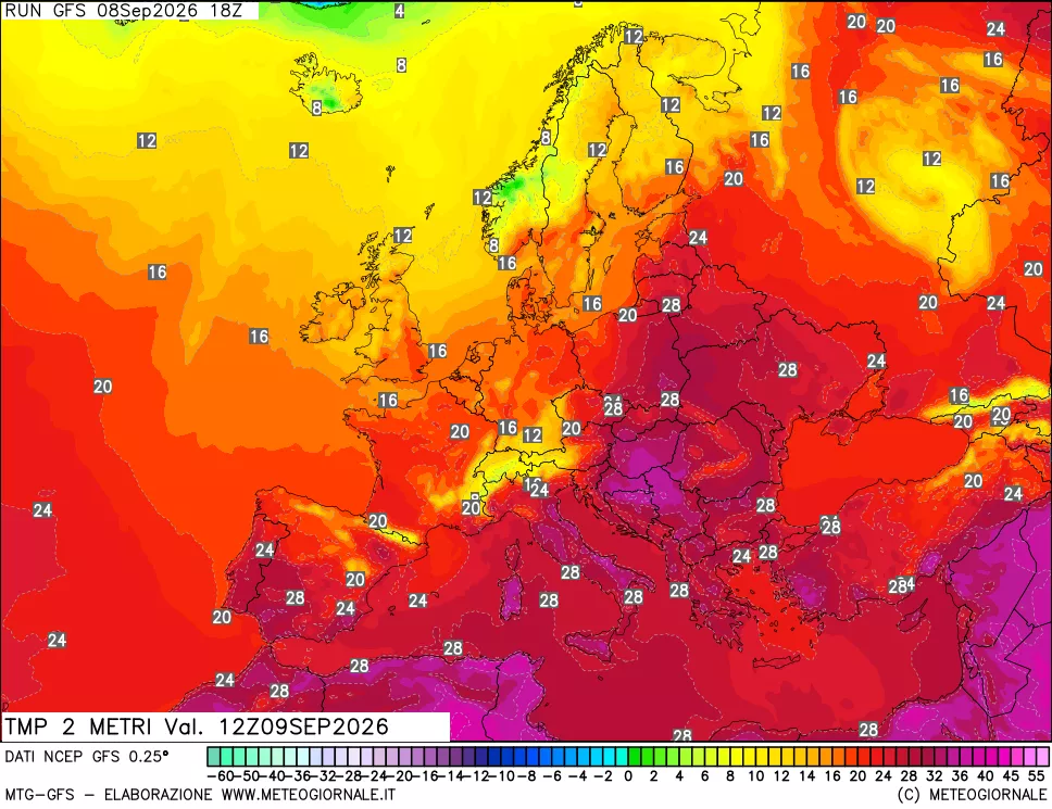 mappa Temp 2 metri