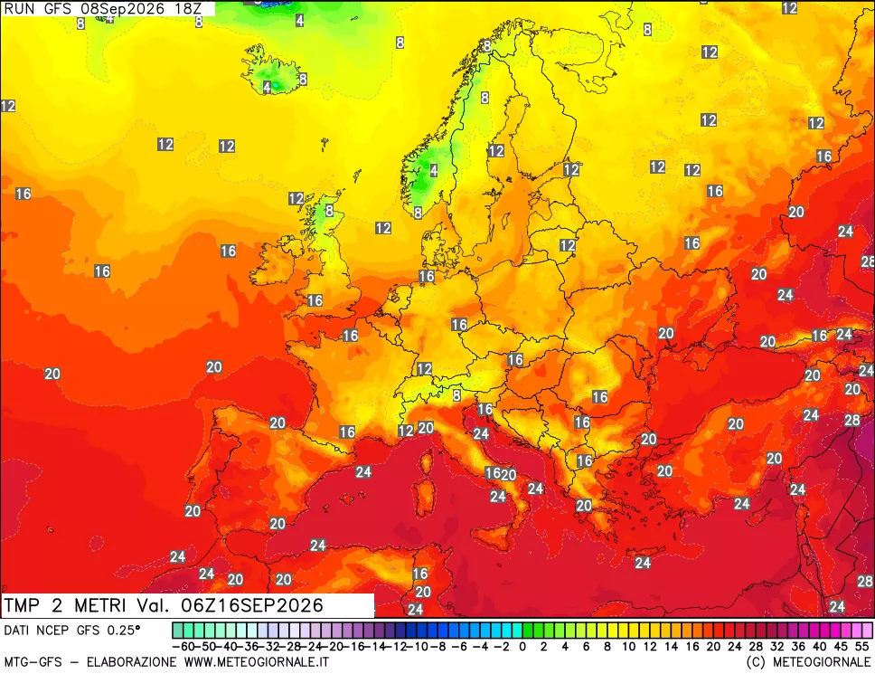 mappa Temp 2 metri