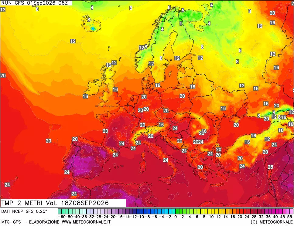 mappa Temp 2 metri