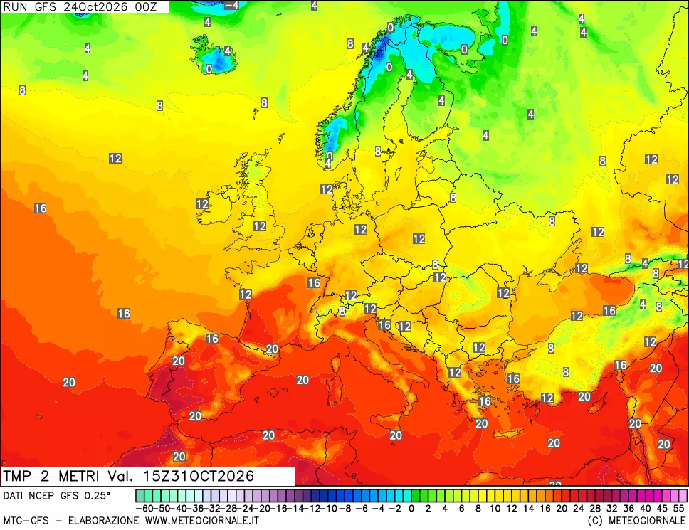 mappa Temp 2 metri