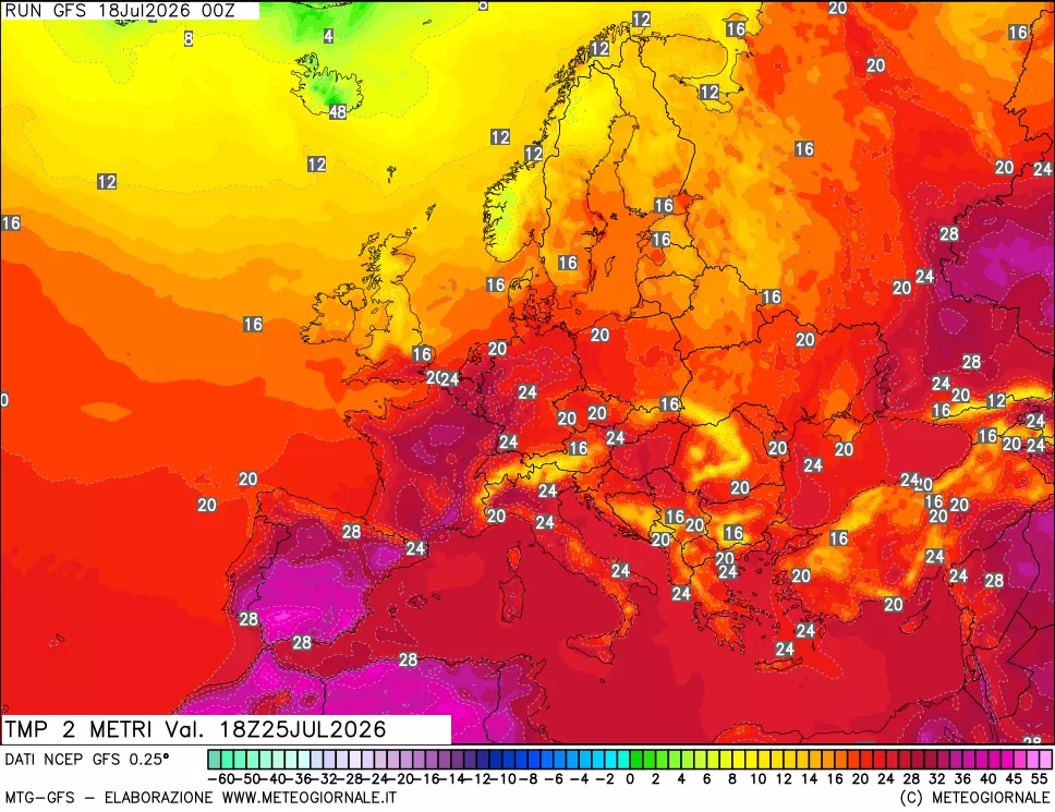 mappa Temp 2 metri