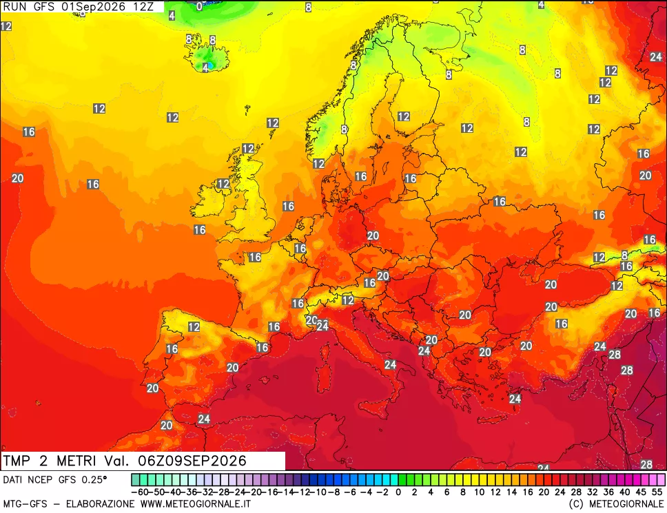 mappa Temp 2 metri