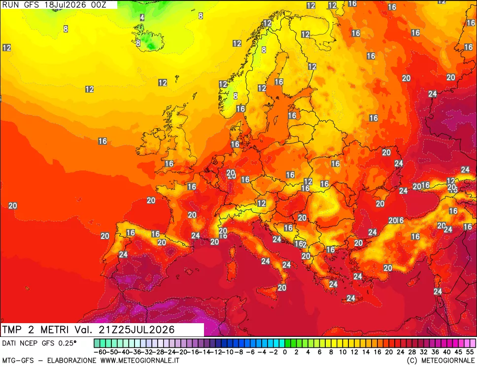 mappa Temp 2 metri