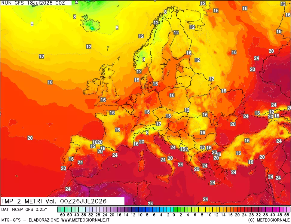 mappa Temp 2 metri