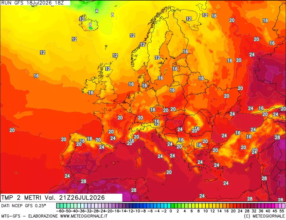mappa Temp 2 metri