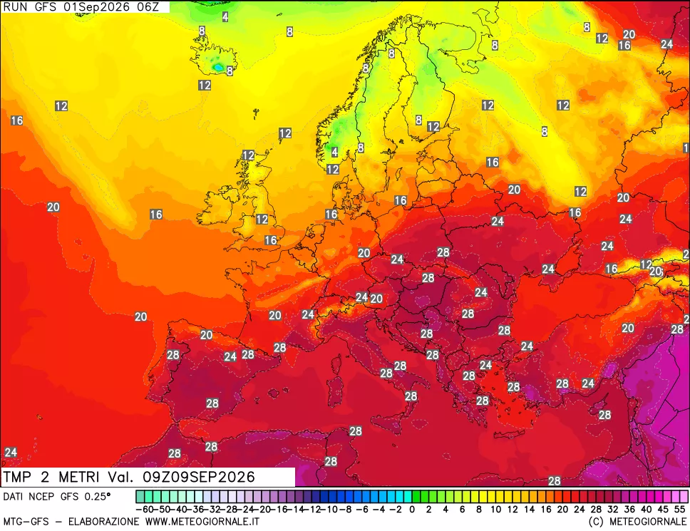 mappa Temp 2 metri