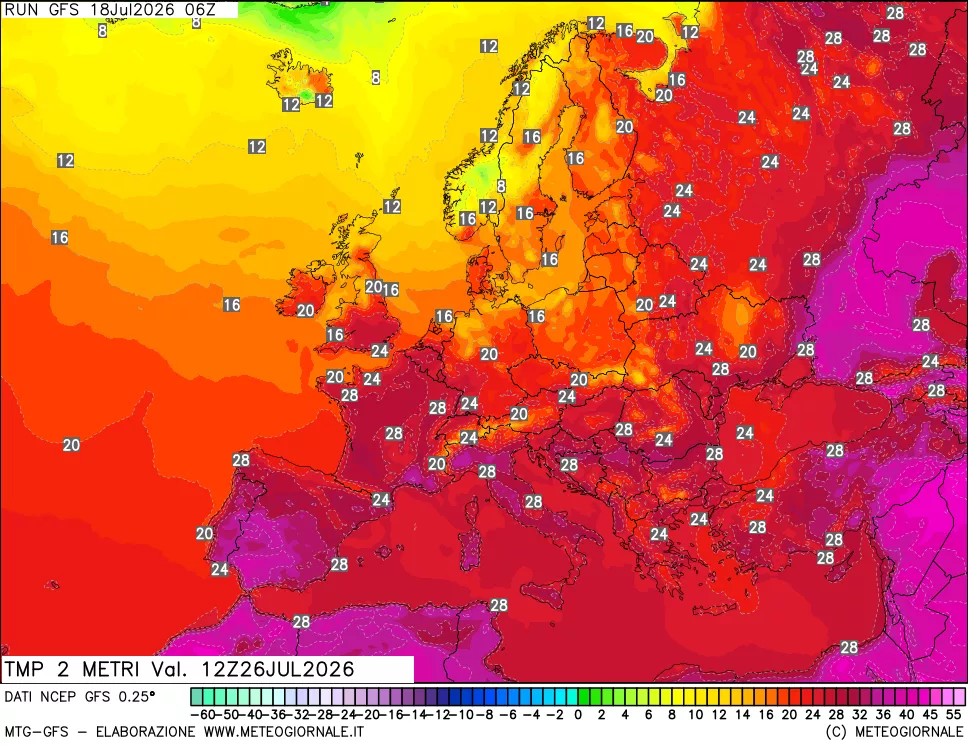 mappa Temp 2 metri