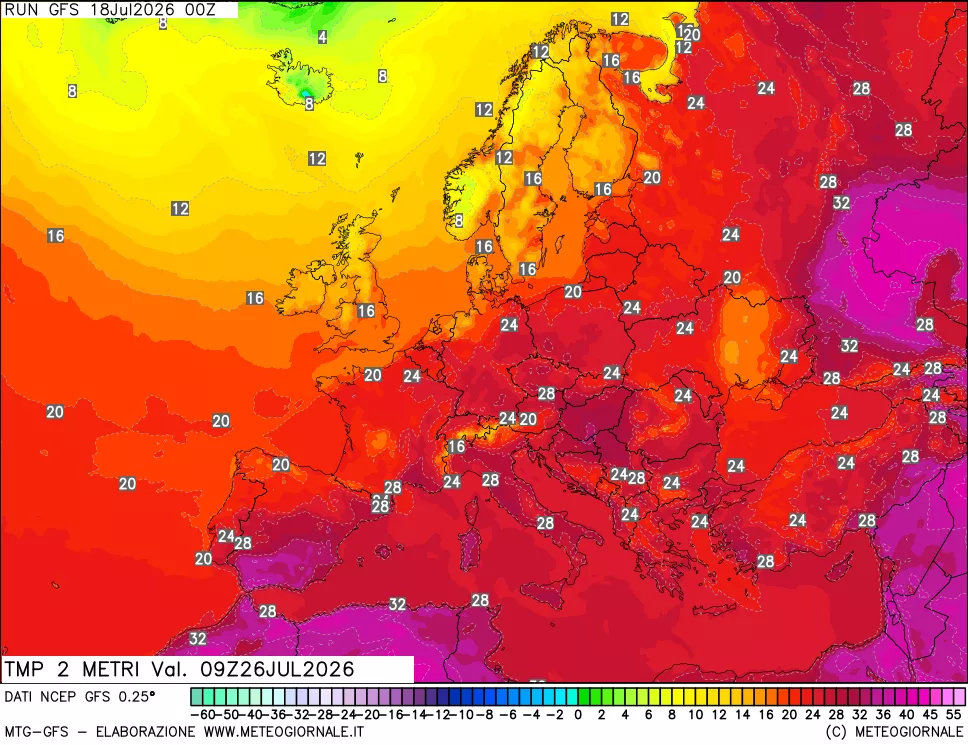 mappa Temp 2 metri
