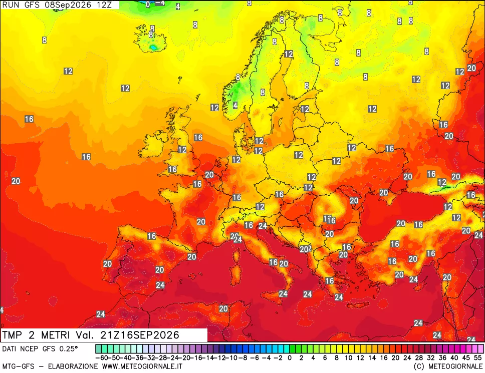 mappa Temp 2 metri