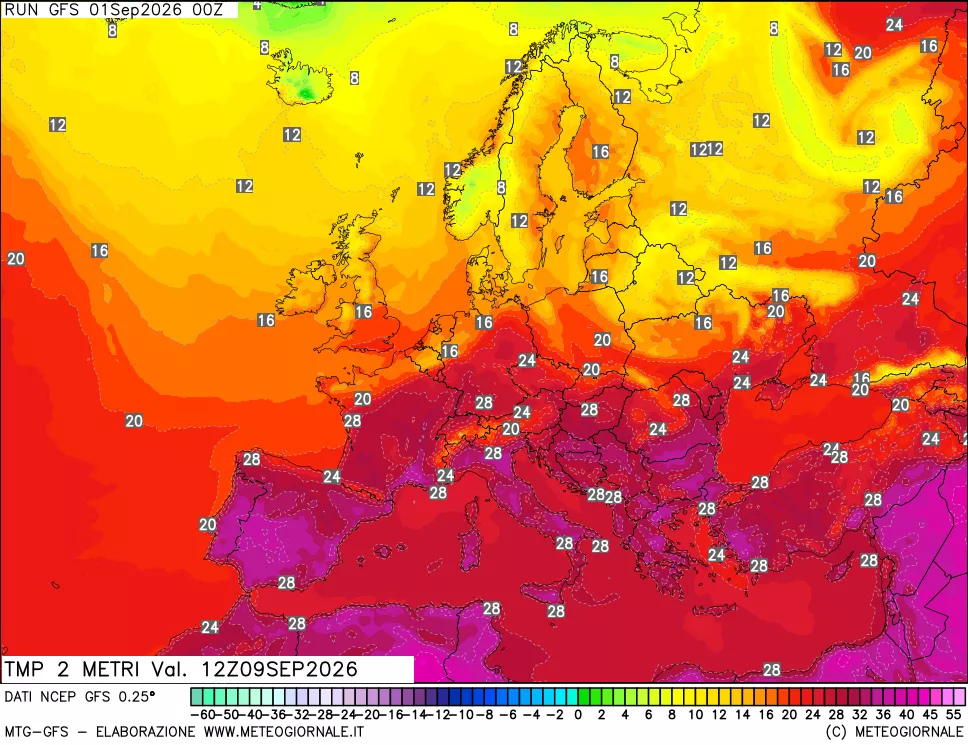 mappa Temp 2 metri