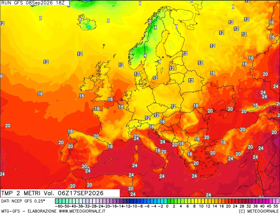 mappa Temp 2 metri