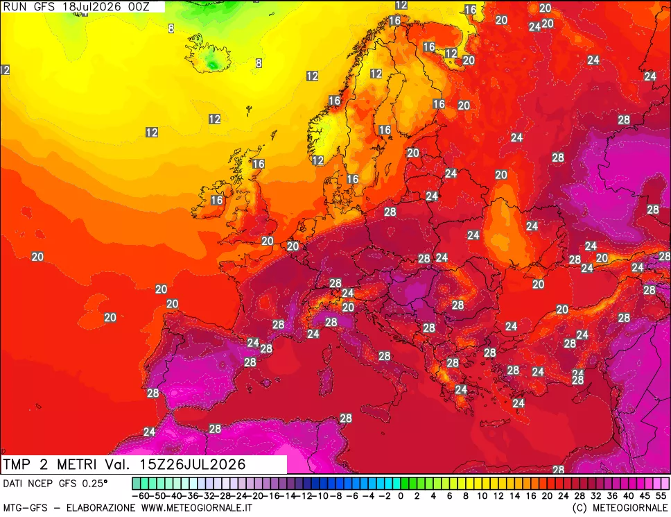 mappa Temp 2 metri