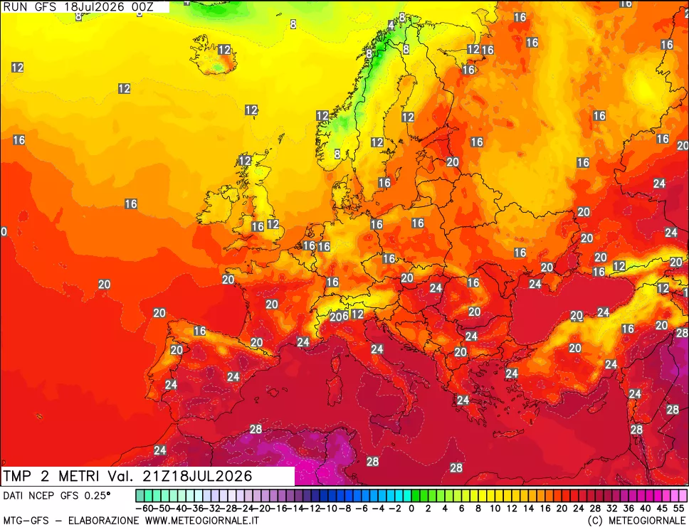 mappa Temp 2 metri