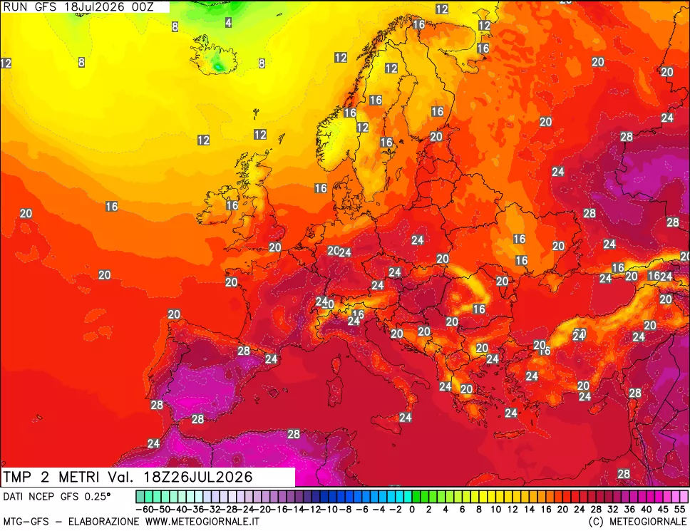 mappa Temp 2 metri