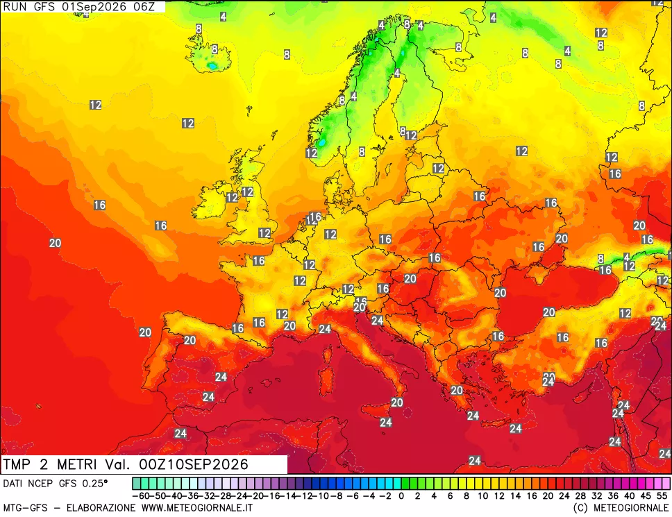 mappa Temp 2 metri