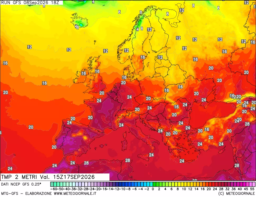 mappa Temp 2 metri