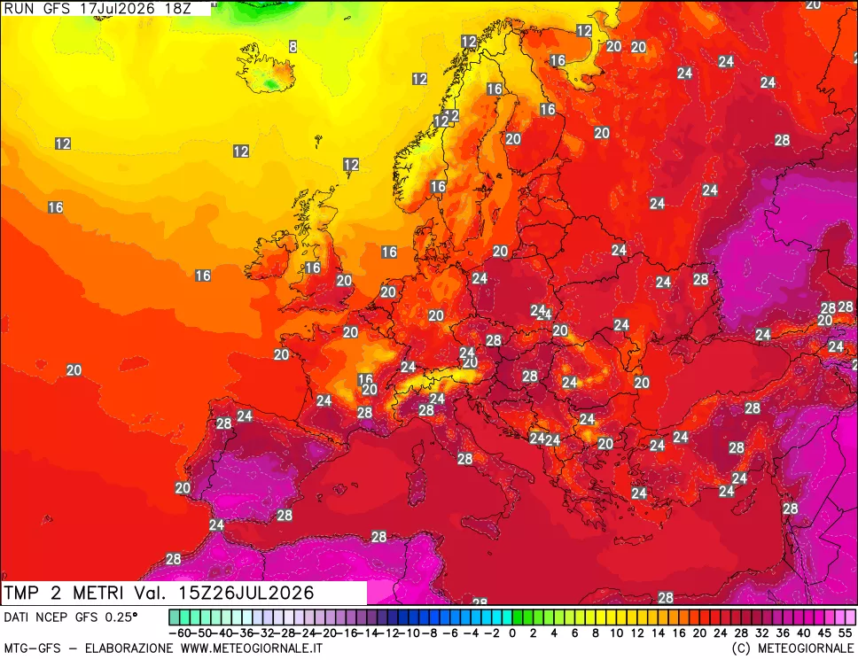 mappa Temp 2 metri