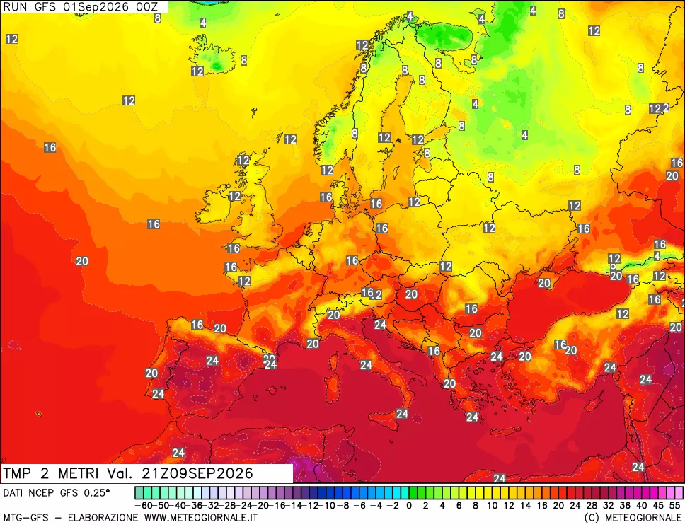 mappa Temp 2 metri
