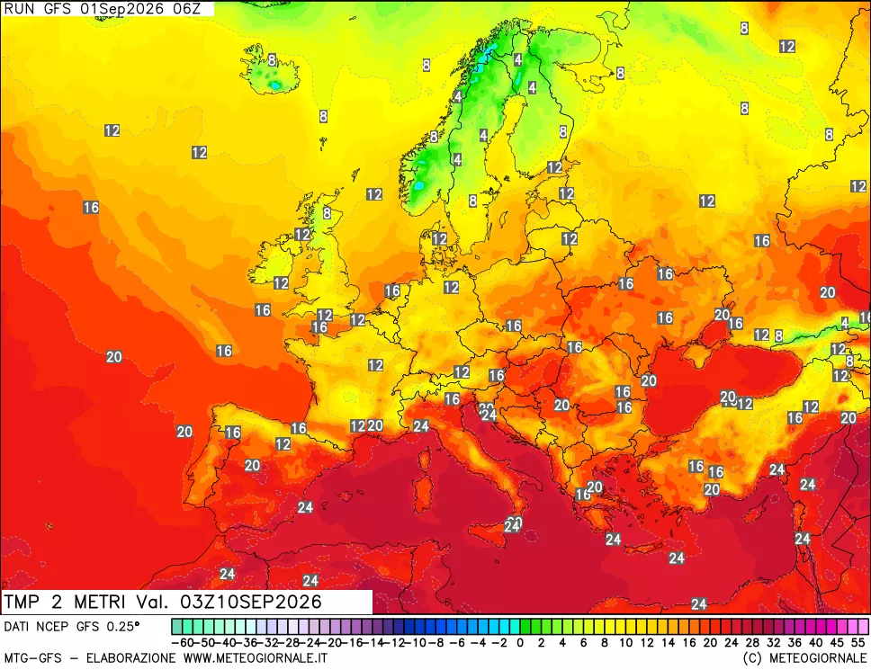 mappa Temp 2 metri