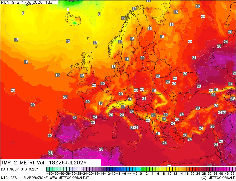 mappa Temp 2 metri