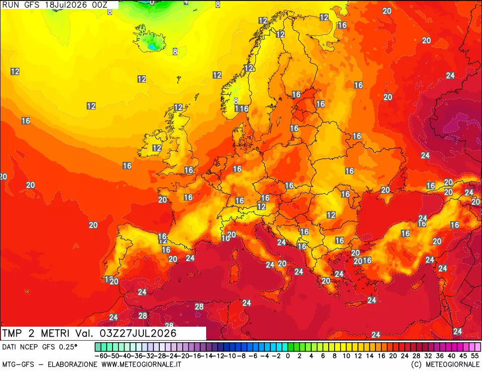 mappa Temp 2 metri