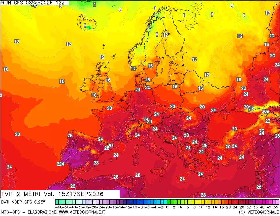 mappa Temp 2 metri
