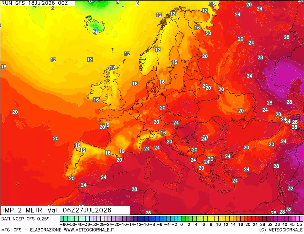 mappa Temp 2 metri