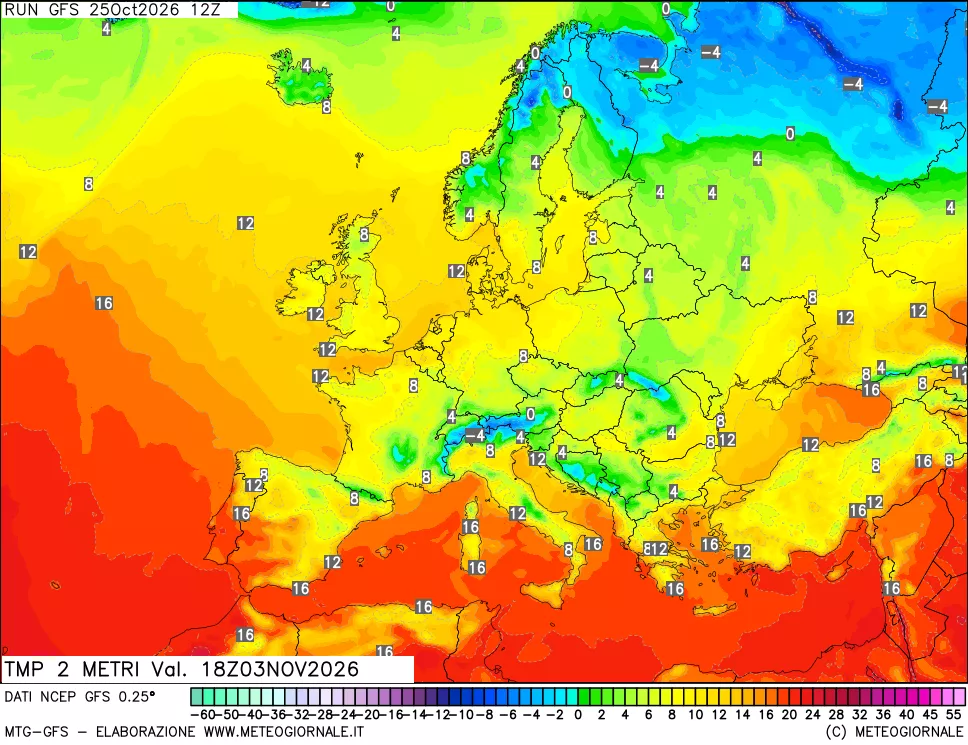 mappa Temp 2 metri