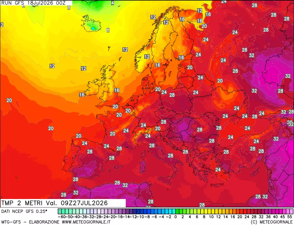 mappa Temp 2 metri