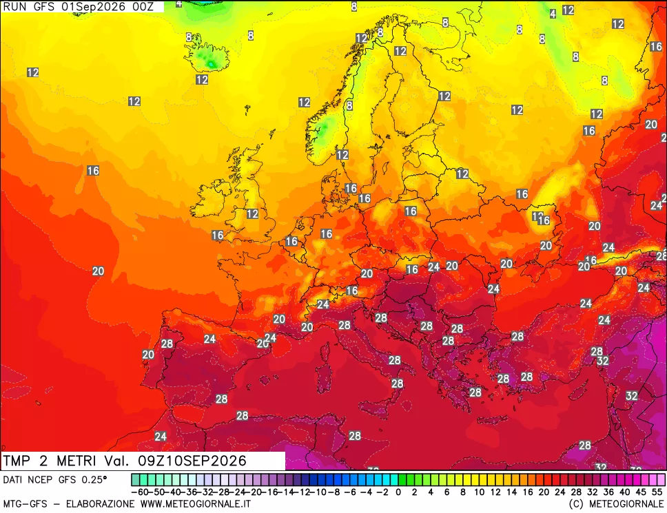 mappa Temp 2 metri