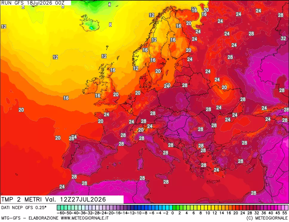 mappa Temp 2 metri