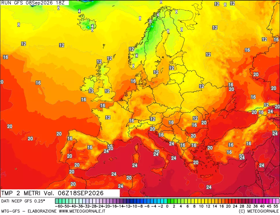 mappa Temp 2 metri
