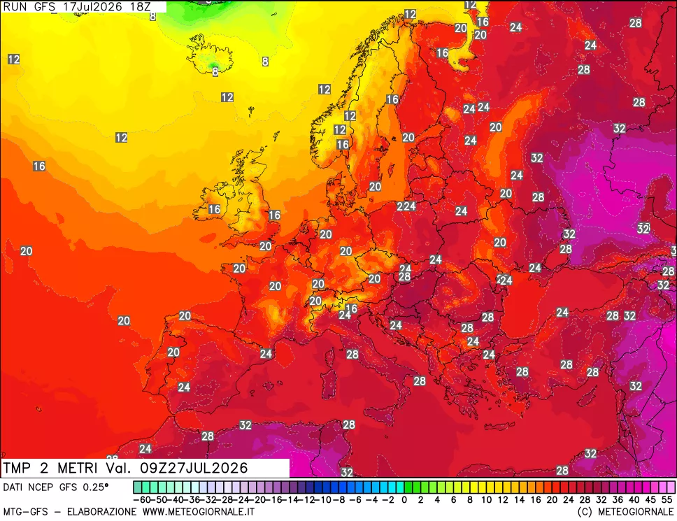 mappa Temp 2 metri