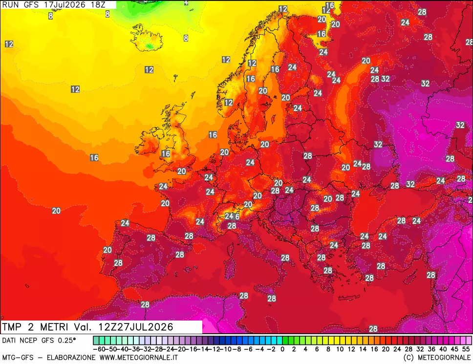 mappa Temp 2 metri