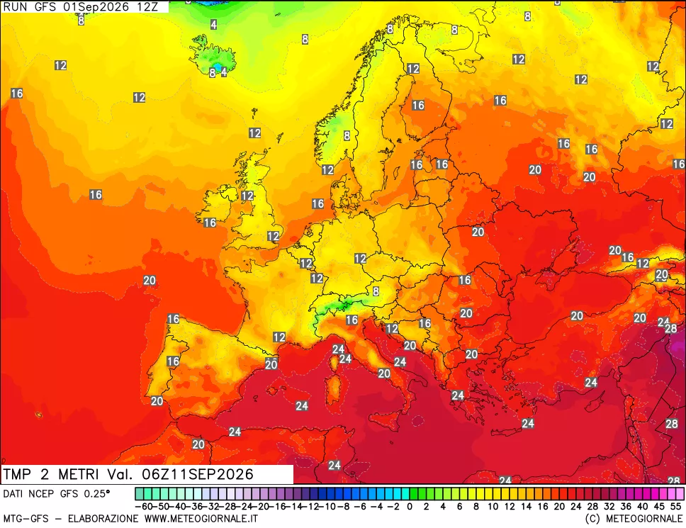mappa Temp 2 metri
