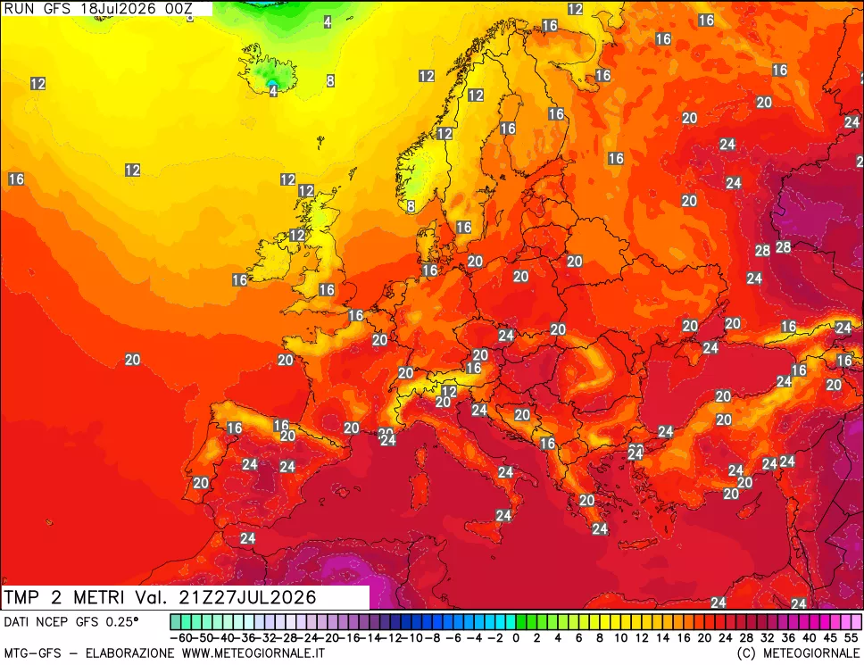 mappa Temp 2 metri