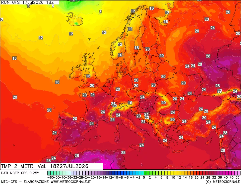mappa Temp 2 metri